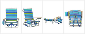 Siège <span class=keywords><strong>de</strong></span> plage portable rétro à rayures, chaise basse pliable en aluminium, mobilier d'extérieur aux couleurs vibrantes pour la plage et la piscine - Product Image 4