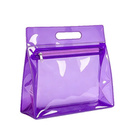 Nouvelle pochette cosmétique en PVC transparent durable avec fermeture éclair, logo personnalisé, motif lettres, avec poignée, pour cadeaux promotionnels