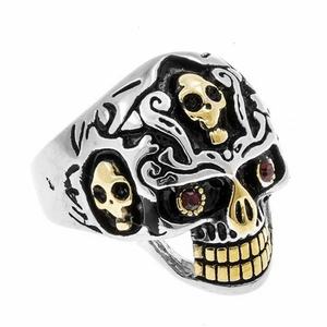 Bagues Hip Hop Crâne et Squelette pour Hommes, Bijoux Authentiques en Acier Inoxydable, Vente en Gros - Product Image 1