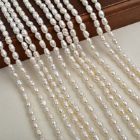 Perle d'eau douce naturelle 4-5 mm, perle de riz en fil, perle semi-finie, type de perle de riz, perle en vrac, accessoires de bijouterie DIY