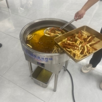 Freidora Eléctrica Redonda Hansu de 20L con Diseño de Calentamiento Rápido y Grifo Práctico para Drenar Aceite, Ideal para Restaurantes