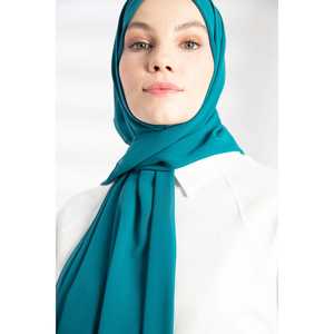 Bufanda de punto de gasa azul petróleo - Product Image 2