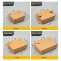 Boîte alimentaire en papier kraft imprimée avec logo personnalisé, résistante à la graisse, jetable, pour poulet frit, hamburgers, service de restauration rapide