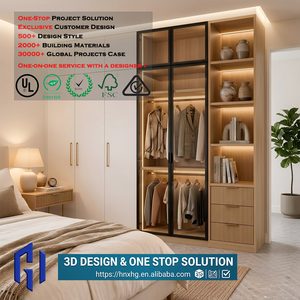 Armoire <span class=keywords><strong>de</strong></span> chambre à coucher moderne minimaliste HG, couleur crème, sur mesure, taille non standard, <span class=keywords><strong>placard</strong></span> à vêtements avec portes en verre et aluminium - Product Image 1