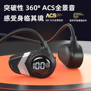 Auriculares Bluetooth de Conducción Ósea Abiertos, 20H de Reproducción, Carga Tipo C, Control Táctil, Deportes, Correr - Product Image 4