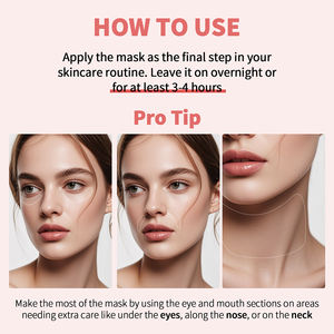 Soins de la peau coréens Feuille de collagène bio hydratante en profondeur Acide hyaluronique pour peau sèche-Le visage pendant la nuit améliore l'élasticité des pores - Product Image 3