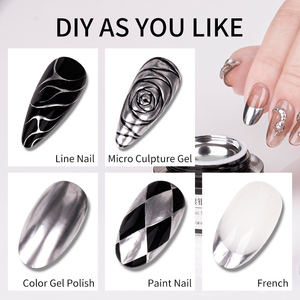 OEM logotipo personalizado 5ml <span class=keywords><strong>espejo</strong></span> dorado 3D Metal Nail Art UV Gel polaco <span class=keywords><strong>plata</strong></span> metalizado Liner Gel por Shell - Product Image 2