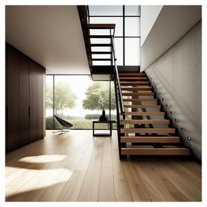 Prima Chất lượng cao trong nhà cầu thang thẳng cho không gian lớn <span class=keywords><strong>Mono</strong></span> ráp dây cầu thang thẳng hiện đại biệt thự thiết kế - Product Image 1