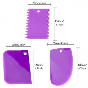 3pcs/<b>set</b> Food Grade Multifunctional Teeth Edge DIY Scraper <b>Set</b> Smooth Cake Decorating <b>Baking</b> Pastry Kitchen Tools - Product Image 4