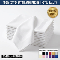 Ensemble d'accessoires de table en tissu durable au toucher agréable pour serviettes en coton
