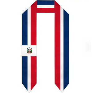 Parapluie drapeau national en polyester personnalisé avec logo, vente en gros, pour supporters de football 2026 de la République Dominicaine - Product Image 1