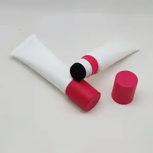 Hot Sale Custom Empty sponge applicator lip gloss containers tube packaging face wash soft cosmetic squeeze plastic tubes