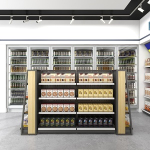 超市货架金属展示架，用于便利店母婴商店，带木质侧板 - Product Image 3