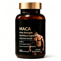 Approvisionnement direct usine, prêt à expédier : Complément de Maca Rouge 60 gélules, forte marge de profit, approvisionnement en gros, capsules pour la vitalité masculine