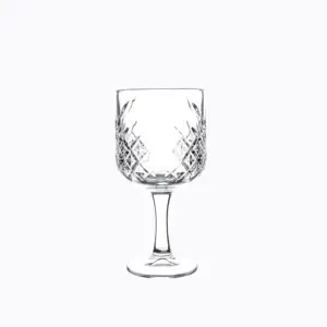 高品质中国供应商钻石设计批发透明酒杯压花复古酒杯玻璃