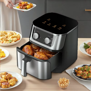 DON FELIZ Friteuse à air saine 8L carrée grande capacité sans huile en acier inoxydable avec revêtement céramique 1400W à panier unique - Product Image 1