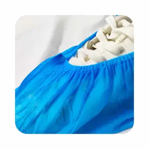 Multi Purpose Adjustable Size disposable Elastic blue non woven shoe cover for Personal protection