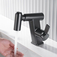 Mitigeur monotrou en laiton 304 en acier inoxydable pour évier de salle de bain Robinet de lavabo monochrome en céramique brossé pour chambre à coucher