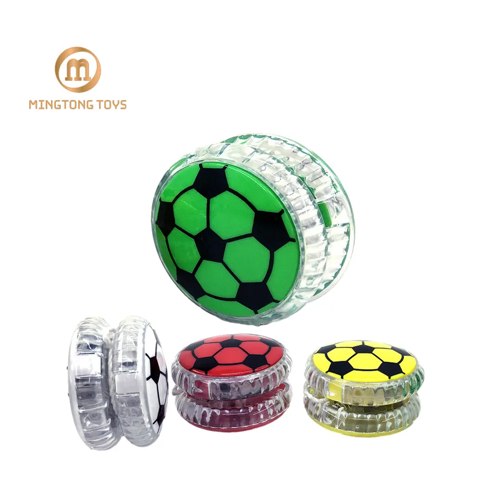 Wholesale Boy Favor Light Up Glow Dark Led Flashing Football Yo Yo Toy Plastic Soccer yoyo Ball For Kids