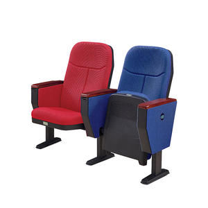 Elegante asiento de teatro comercial Tela duradera Sala de cine Silla pública Auditorio Asiento de iglesia con tabletas traseras - Product Image 2