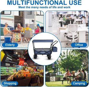 Hanak Fw02 ऑल-इलाज़ एल्यूमीनियम उपयोगिता वैगन 300lbs भारी ड्यूटी ढहने वाली गाड़ी समायोज्य ब्रेक हैंडल सीट प्लेटफॉर्म - Product Image 3