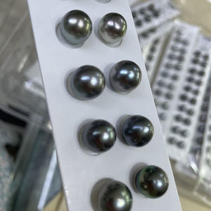 Ngọc trai Tahiti nước biển tự nhiên 10-11mm, hình tròn, hạt rời, cặp - Product Image 5