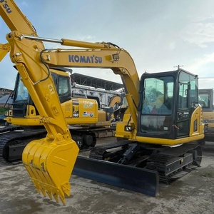 Mini-excavatrice Komatsu PC60 d'occasion de 6 tonnes, machine de construction hydraulique sur chenilles, petite pelle de terrassement avec moteur et pompe - Product Image 3