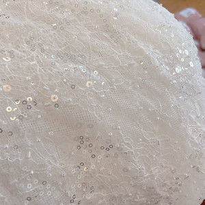 Bianco francese squisito tessuto di pizzo elegante con perline morbido al tatto abito da sposa con paillettes Base velo fiore foglia <span class=keywords><strong>accessori</strong></span> in pizzo - Product Image 5