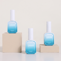 Flacon de gel à ongles vide rectangulaire gaufré bleu dégradé de 11 ml, personnalisable avec logo, pour emballage de gel à ongles – Vente chaude