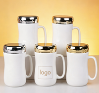 Mug en céramique personnalisé avec couvercle à vis, motif ours mignon, couleur personnalisée - Boîte cadeau pour anniversaires, remises de diplômes, fêtes de déménagement