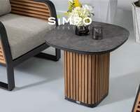 SIMPOLIFESTYLE Mobilier d'extérieur haut de gamme imperméable YACHT Chaise longue Jardin Terrasse Hôtel Resort Salle à manger Salon Aluminium Teck