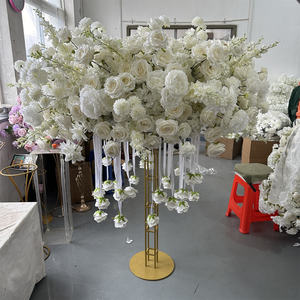 IFG מכירה חמה ורדים תלויים לבנים מלאכותיים מרכזי פרחים לשולחן גדול לחתונה - Product Image 3