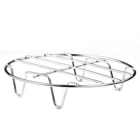 Yolecen Vente en gros 15-25cm Grille de cuisson vapeur en acier inoxydable non magnétique, support de cuisson vapeur bas avec grille pour casserole pour une cuisson efficace