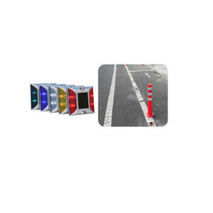 Солнечный светодиодный дорожный маркер-отражатель со стальной конструкцией для безопасности на автомагистралях, подъездных путях и уличных дорожных участках, а также для предупреждения о дорожных опасностях - Product Image 5