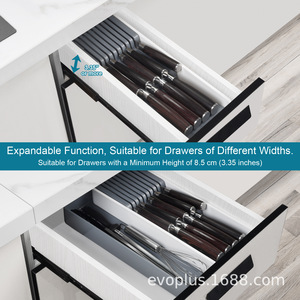 Knife Holder With Compartments Rectangular Standing Type <b>Kitchen</b> <b>Drawer</b> <b>Organizer</b> Storage Rack For Knife Block Kitchenware - Product Image 4