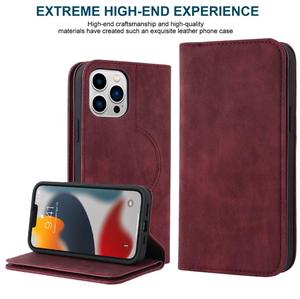 เคสโทรศัพท์มือถือแบบพับได้สำหรับ iPhone 15 ดีไซน์สปอร์ต ป้องกันแรงกระแทก ผลิตจากวัสดุ TPU+PU รองรับการชาร์จไร้สายแบบแม่เหล็กแรงสูง รองรับการใช้งานหลายบัตร - Product Image 4