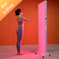 IDEATHERAPY Panneau de luminothérapie à lumière rouge à haute irradiation 8/9 ondes, contrôle tactile et par application, avec support sur roulettes pour le corps entier