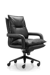 Fauteuil de bureau pivotant de direction en cuir robuste moderne avec accoudoirs réglables, dossier haut, design ergonomique, hauteur réglable - Product Image 4