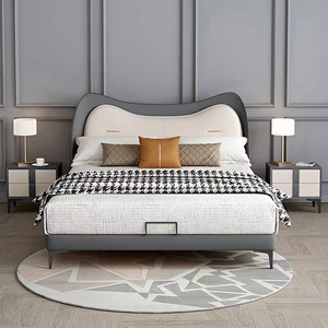 Meubles de chambre à coucher contemporains en bois de grande taille pour la maison, lits doubles king-size - Product Image 4