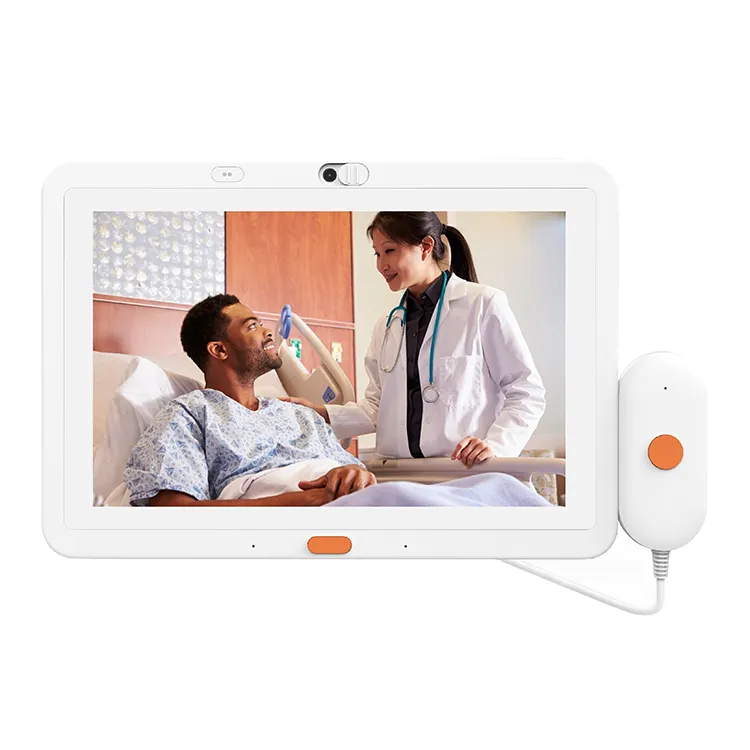 Tablet Android Rumah Sakit, Tablet Medis 1280X800 Ips 10.1 Inci dengan Pegangan Layanan Pusat Panggilan RK3288 dengan HDMI CE ROHS