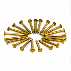 Clavo de latón, bronce o cobre puro con cabeza plana y vástago liso/estriado de 3-8 mm de diámetro y 22-72 mm de longitud para accesorios de muebles - Product Image 3