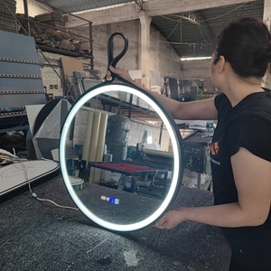 HD có thể điều chỉnh vành đai da trang trí treo Led gương phù hợp cho phòng khách mặc quần áo treo tường Vanity gương - Product Image 4