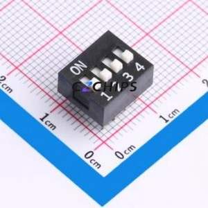 DS-04-K-T DIP Switch Through hole Component (THT) Switch Single Pole Single Throw 4 2.54mm 25mA - Product Image 1