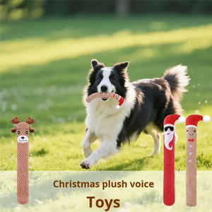 Juguetes para masticar para perros con temática navideñ<span class=keywords><strong>a</strong></span> ecológica de primera calidad, felpa suave, relleno de algodón PP, estilo moderno, juego interactivo para mascotas Squeaky - Product Image 3