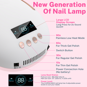 Lámpara de uñas Led Uv recargable 80W inalámbrico 2025 máquina de Gel de Metal secador de esmalte de uñas lámpara de cuidado inteligente blanca para uñas - Product Image 6