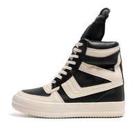 Chaussures montantes décontractées pour hommes, style athlétique, à lacets, semelle épaisse, noires et blanches, tendance mode, pour couple, automne