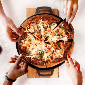 Sartén antiadherente <span class=keywords><strong>de</strong></span> <span class=keywords><strong>hierro</strong></span> <span class=keywords><strong>fundido</strong></span>, sartén para pizza <span class=keywords><strong>de</strong></span> <span class=keywords><strong>hierro</strong></span> <span class=keywords><strong>fundido</strong></span> <span class=keywords><strong>de</strong></span> alta calidad, venta al por mayor - Product Image 1