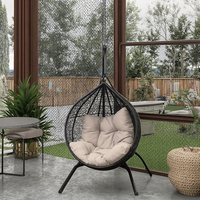 Chaise suspendue en rotin métallique de haute qualité pour jardin, patio, balcon, extérieur