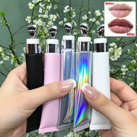 Gloss repulpant extrême pour les lèvres, végétalien, à l'acide hyaluronique, grande capacité, tube compressible en alliage de zinc, huile repulpante pour les lèvres