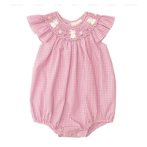 Bebé niña Smocked Romper vestido primavera recién nacido Niño ropa cuello redondo mangas flutter 100% algodón mono - Product Image 3